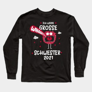 Großer Bruder 2021 lustiges Monster Schwangerschaft Long Sleeve T-Shirt